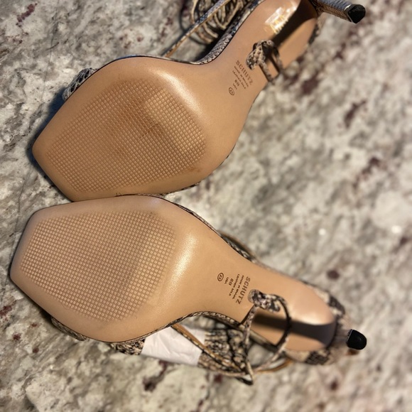 Vikki Snake -Embossed Leather Lace Up Sandals - Picture 4 of 6